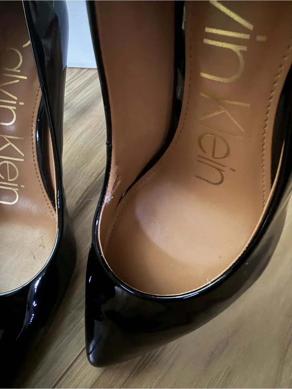 Calvin Klein Gayle Black Patent Pointed-Toe Pumps 8